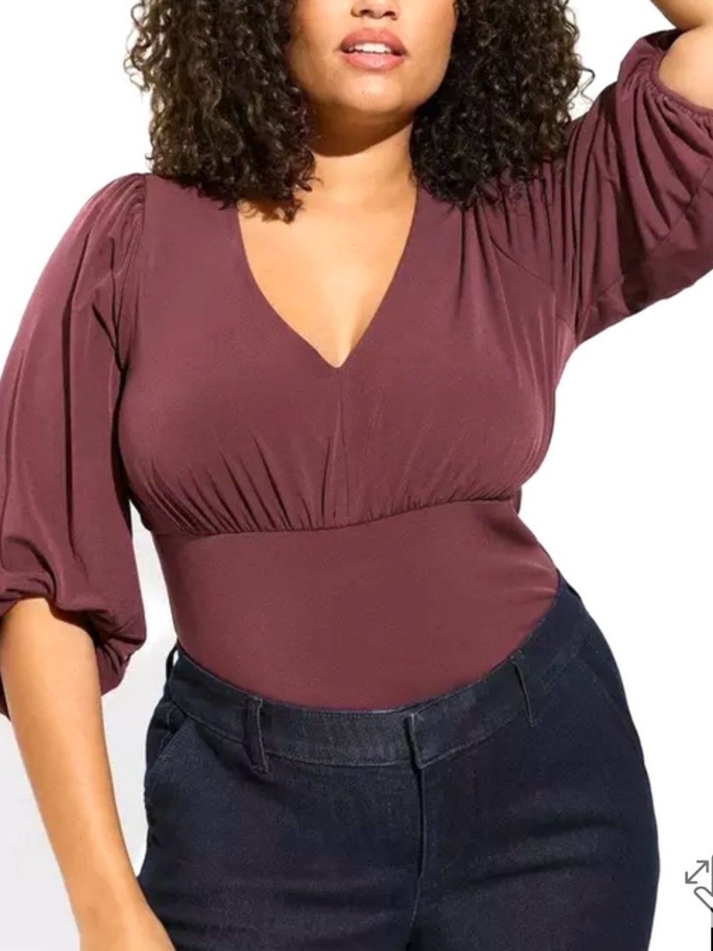 Torrid Plum V-Neck Plum Blouse Top Size 1